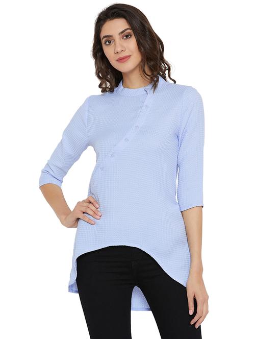 button detail high-low tunic - 16198981 - Very Small Image - 1