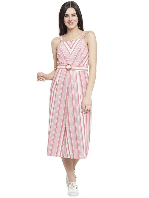 front slit striped belted dress - 16199155 - Very Small Image - 1