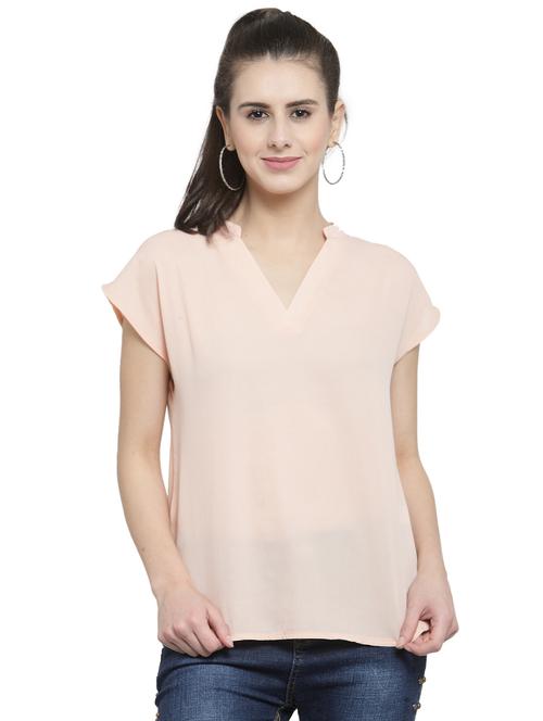 cap sleeved curved hem top - 16199212 - Very Small Image - 1