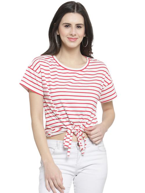tie front striped top - 16199246 - Very Small Image - 1
