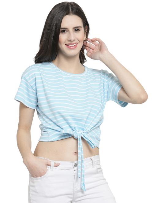 tie front striped top - 16199247 - Very Small Image - 1