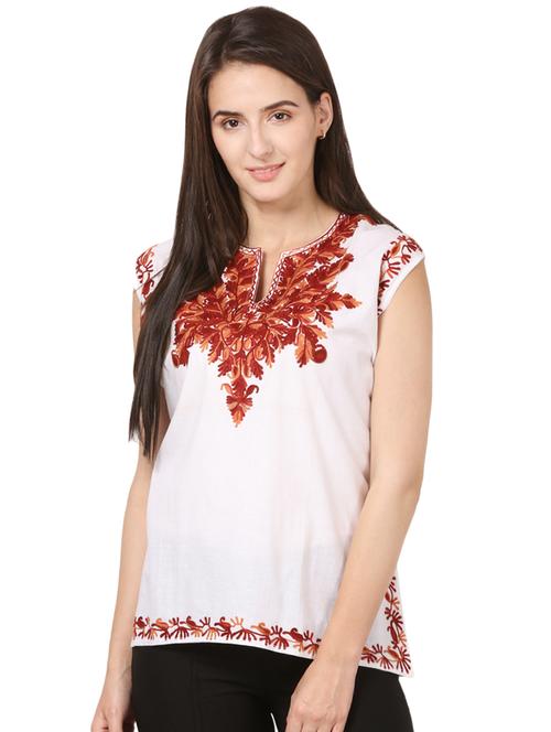 embroidered straight kurti - 16199295 - Very Small Image - 1