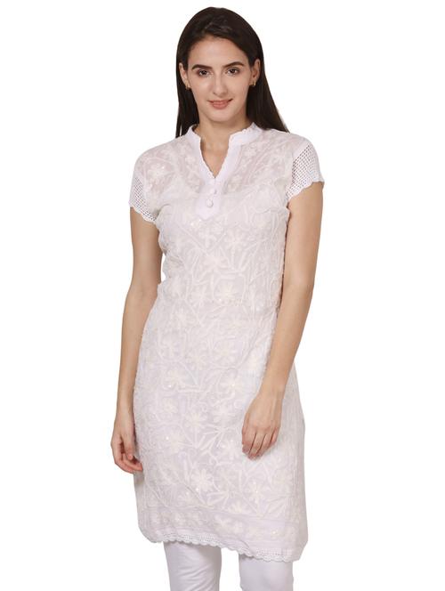 chikankari straight kurta - 16199335 - Very Small Image - 1