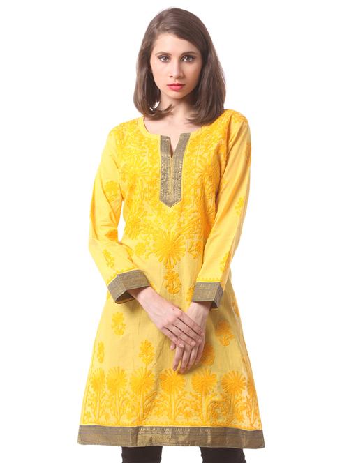 chikankari straight kurta - 16199426 - Very Small Image - 1