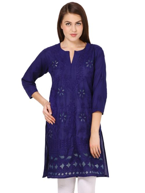 chikankari straight kurta - 16199428 - Very Small Image - 1