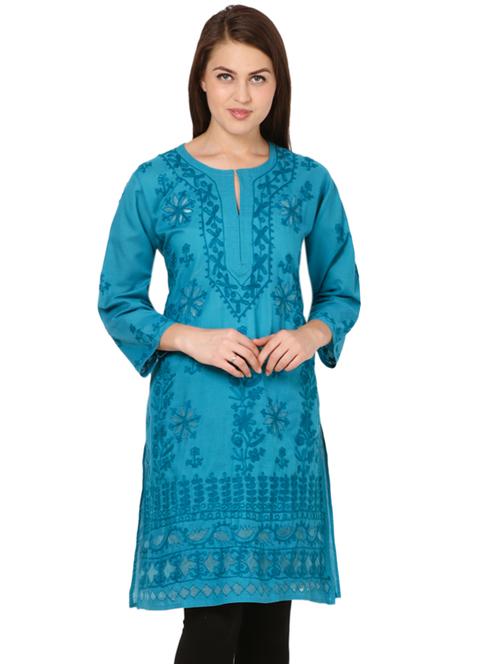 chikankari straight kurta - 16199432 - Very Small Image - 1
