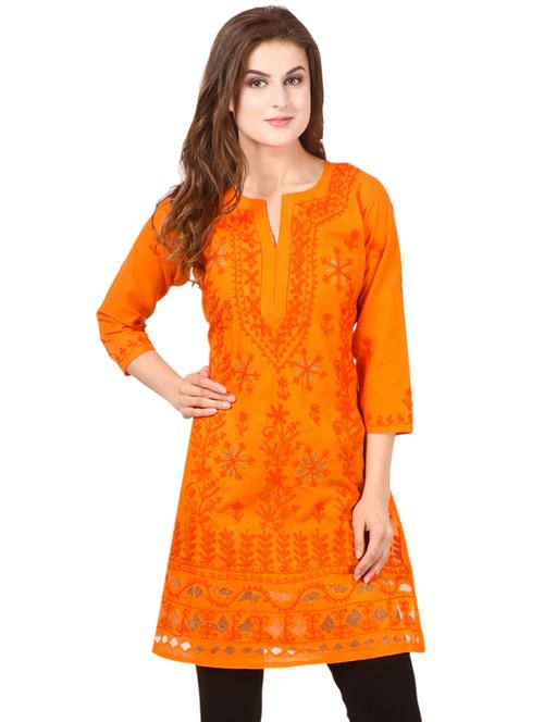 chikankari straight kurta - 16199436 - Very Small Image - 1