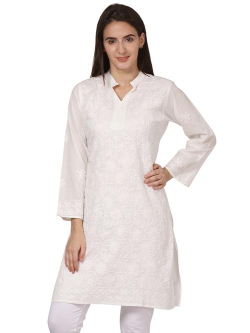 chikankari straight kurta - 16199438 - Very Small Image - 1