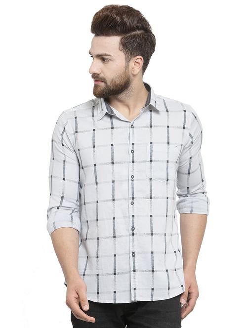 grey checkered casual shirt - 16199603 - Very Small Image - 1