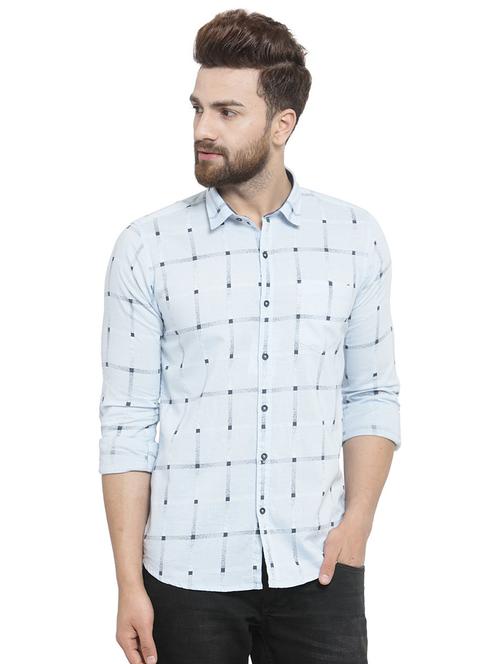 light blue checkered casual shirt - 16199604 - Very Small Image - 1