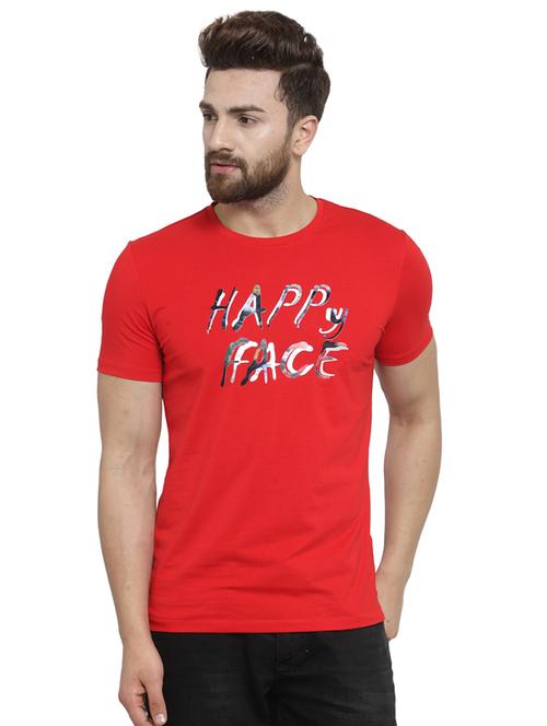 red chest print t-shirt - 16199629 - Very Small Image - 1