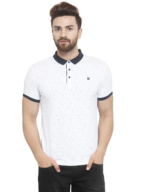 white printed collared t-shirt - 16199637 - Very Small Image - 1