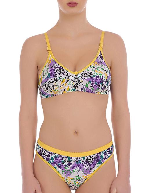 contrast seam bra and panty set - 16200576 - Very Small Image - 1