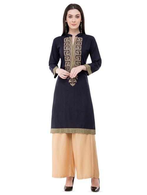 embroidered straight kurta - 16200711 - Very Small Image - 1