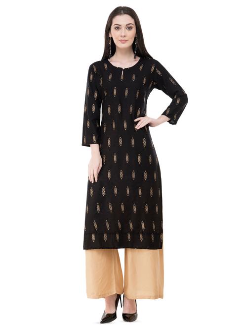 foil printed straight kurta - 16200713 - Very Small Image - 1