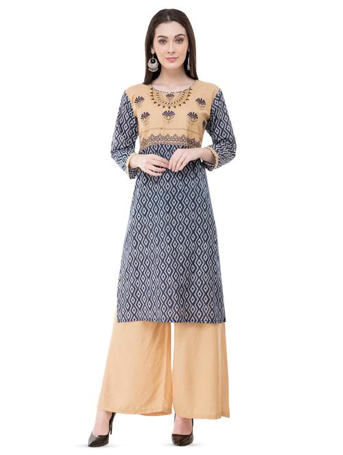 geometrical printed straight kurta - 16200714 - Very Small Image - 1