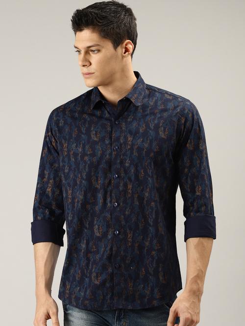 blue printed casual shirt - 16201210 - Very Small Image - 1