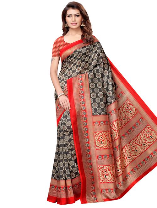 ethnic motifs printed mysore silk saree with blouse - 16201418 - Very Small Image - 1