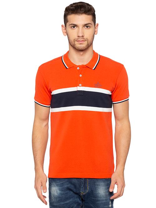 orange striped polo t-shirt - 16201613 - Very Small Image - 1