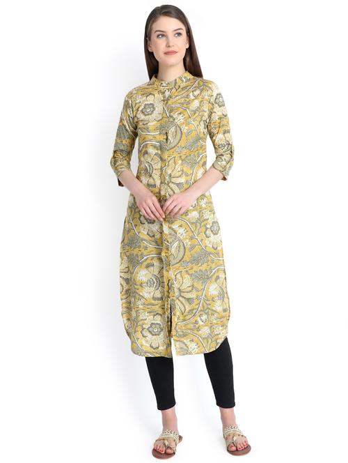 kalamkari printed straight kurta - 16201835 - Very Small Image - 1