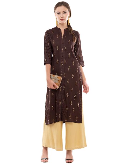printed straight kurta - 16201873 - Very Small Image - 1