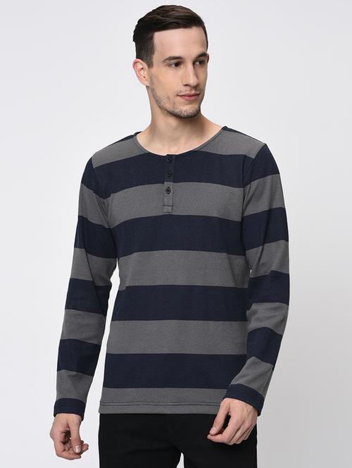 navy blue striped t-shirt - 16202009 - Very Small Image - 1