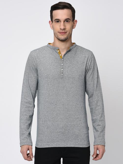 grey solid long sleeve tshirt - 16202010 - Very Small Image - 1