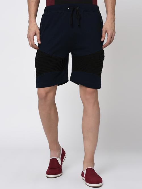 navy blue cotton shorts - 16202024 - Very Small Image - 1