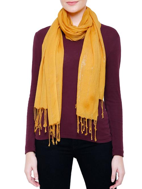 yellow viscose stole - 16203061 - Very Small Image - 1