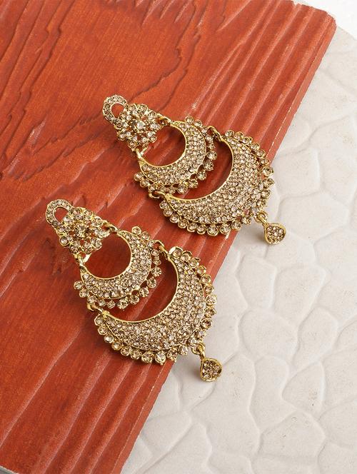 gold brass drop earring - 16203102 - Very Small Image - 1