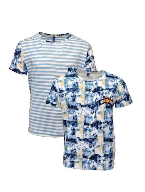 set of 2 light blue cotton t-shirts - 16203253 - Very Small Image - 1