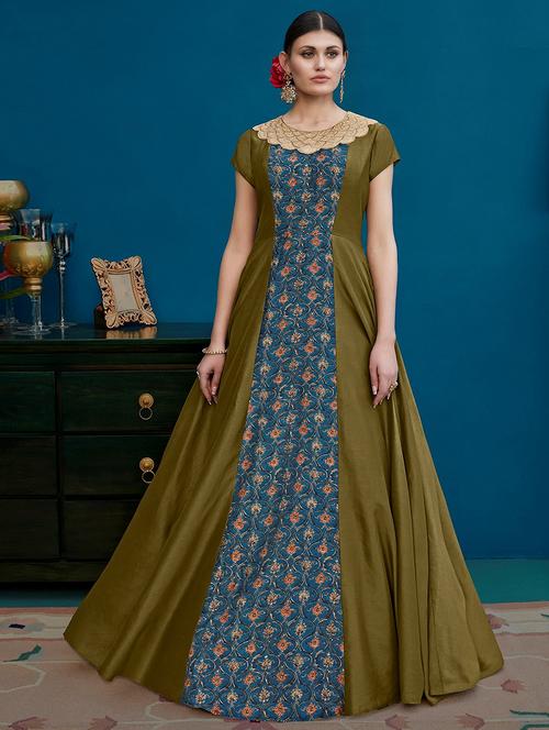 embroidered semi-stitched suit - 16203646 - Very Small Image - 1