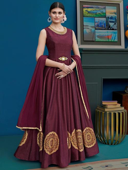 embroidered semi-stitched suit - 16203647 - Very Small Image - 1