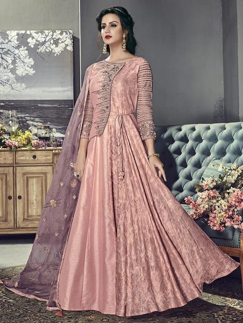 embroidered semi-stitched suit - 16203652 - Very Small Image - 1
