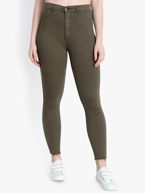 high rise frayed hem jeans - 16203668 - Very Small Image - 1