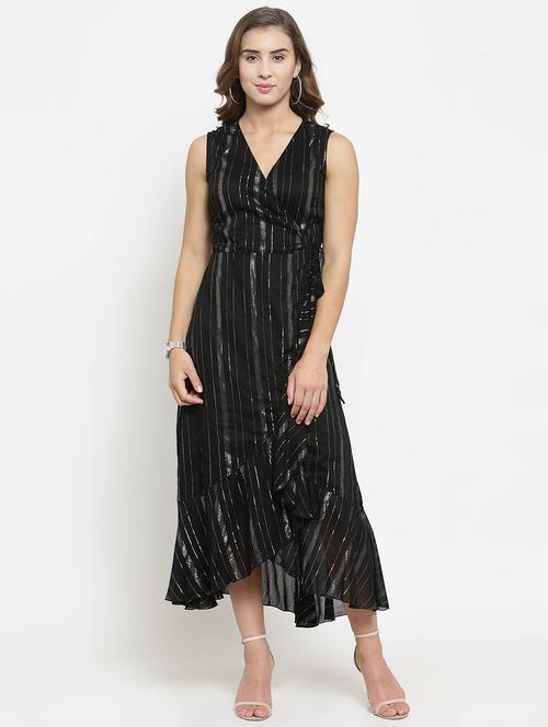 ruffle detail tie knot dress - 16204149 - Very Small Image - 1