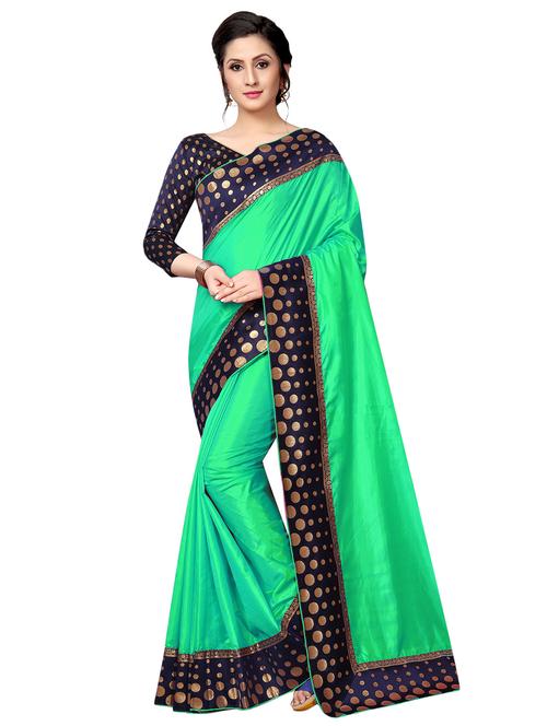 zari lace border saree with blouse - 16204190 - Very Small Image - 1