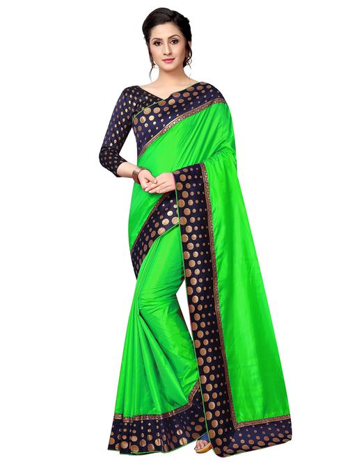zari lace border saree with blouse - 16204192 - Very Small Image - 1