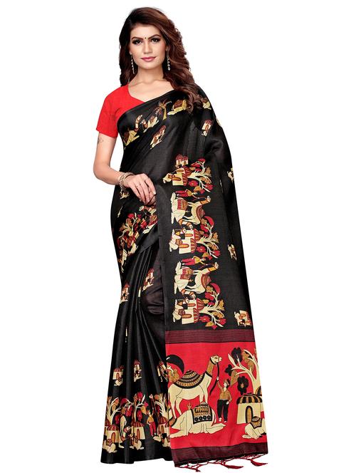kalamkari printed saree with blouse - 16204212 - Very Small Image - 1