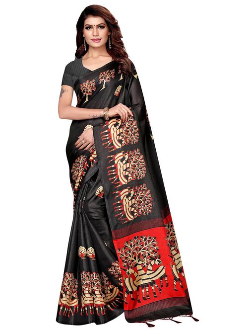 kalamkari printed saree with blouse - 16204228 - Very Small Image - 1