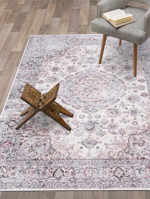 antique look soft tuch micro fiber anti-skid premium quality large size carpet (5 x 7 feet) - 16204882 - Very Small Image - 1