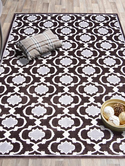 antique look soft tuch micro fiber anti-skid premium quality large size carpet (5 x 7 feet) - 16204897 - Very Small Image - 1