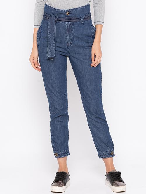 tie knot high rise jeans - 16208056 - Very Small Image - 1
