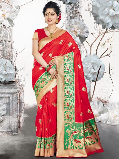 conversational kanjivaram saree with blouse - 16208122 - Very Small Image - 1