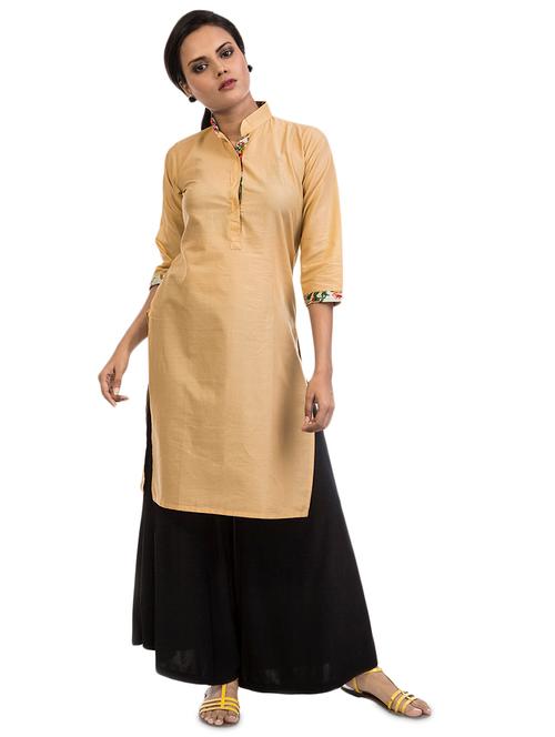 solid straight kurta - 16208370 - Very Small Image - 1