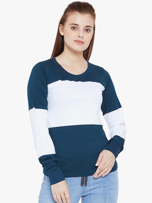round neck color block tee - 16208400 - Very Small Image - 1