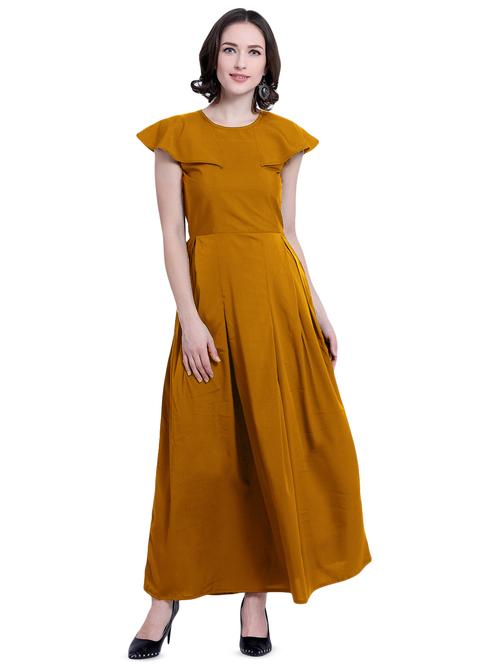 cape sleeved pleat detail maxi dress - 16208553 - Very Small Image - 1
