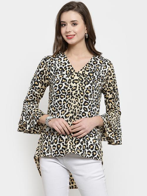 v neck animal printed top - 16208571 - Very Small Image - 1