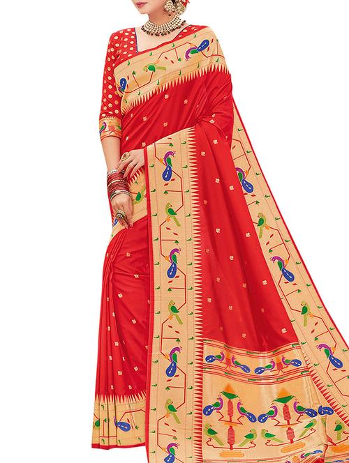 conversational woven saree with blouse - 16208580 - Very Small Image - 1