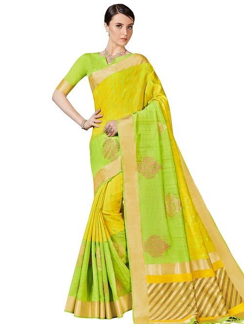 floral woven saree with blouse - 16208597 - Very Small Image - 1